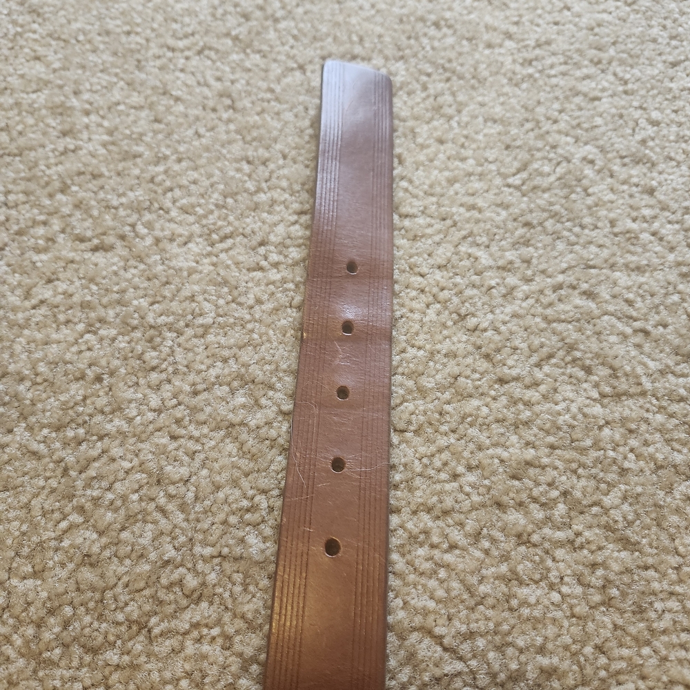 Luxury Premium Italian Leather Brown Belt with Silver Solid Brass Buckle - Picture 5 of 10
